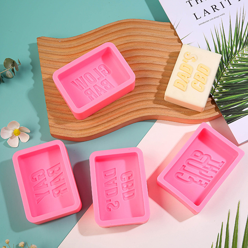 Bath Bomb Mold - ไฟท์คลับแม่พิมพ์สบู่ซิลิโคนอักษรทรงสี่เหลี่ยมผืนผ้าอุปกรณ์ทำบาร์สบู่บาธบอมโลชั่นอุปกรณ์แม่พิมพ์เค้ก