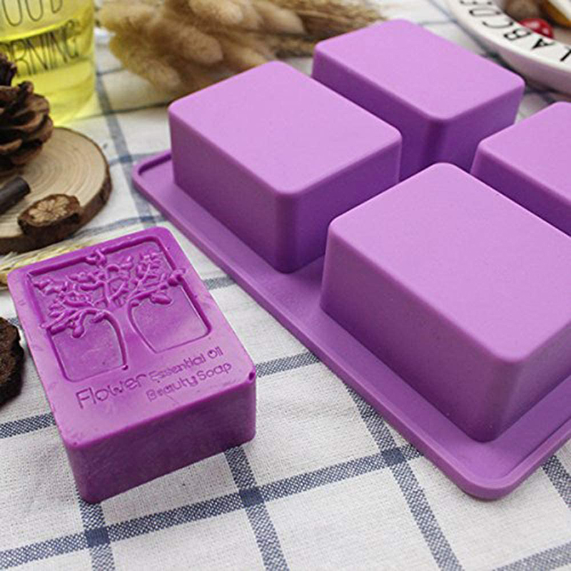 Bath Bomb Mold - สี่เหลี่ยมผืนผ้า Life Tree ซิลิโคนสบู่แม่พิมพ์ดอกไม้ความสุข DIY Craft